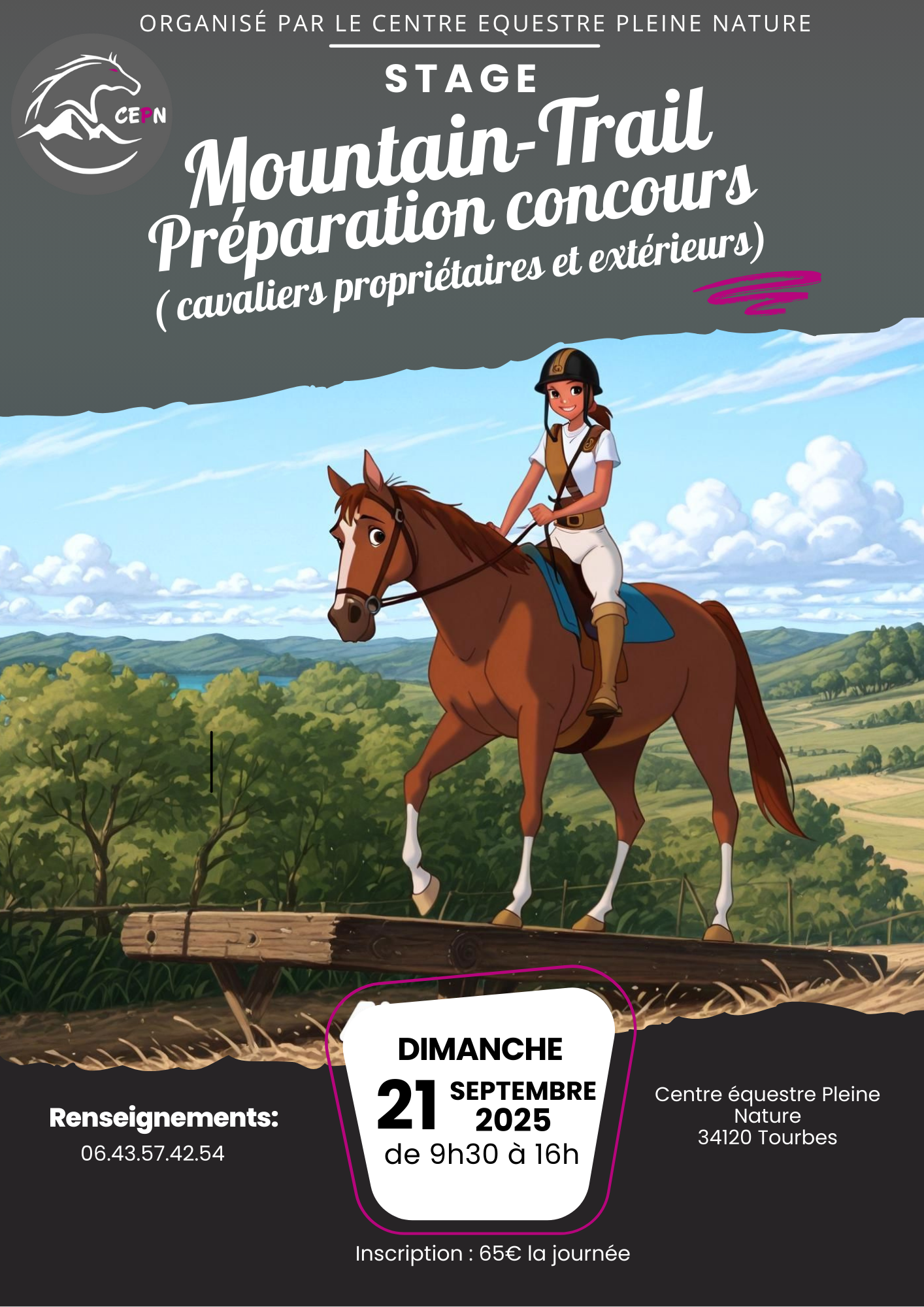 Stage Mountain-Trail, préparation concours ( cavaliers extérieurs et propriétaires)