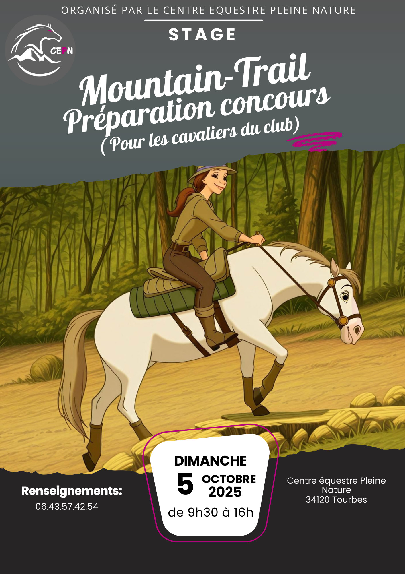 Stage Mountain-Trail, entrainement concours cavaliers du club ( compris dans l'abonnement)