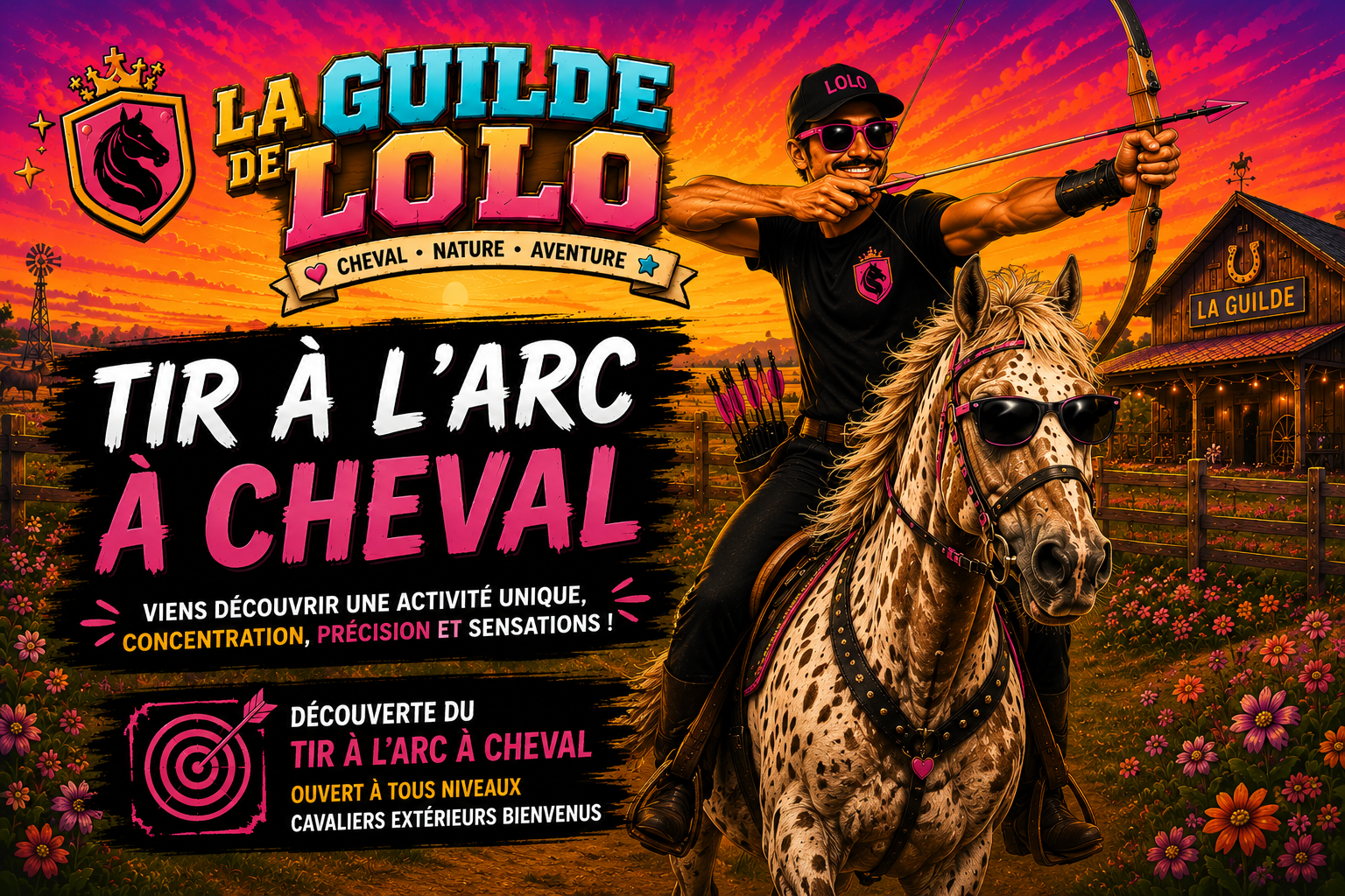 Découverte du tir à l'arc à cheval